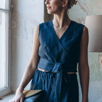 Leinen Wickeltop "Valerie" - The Baltic Shop