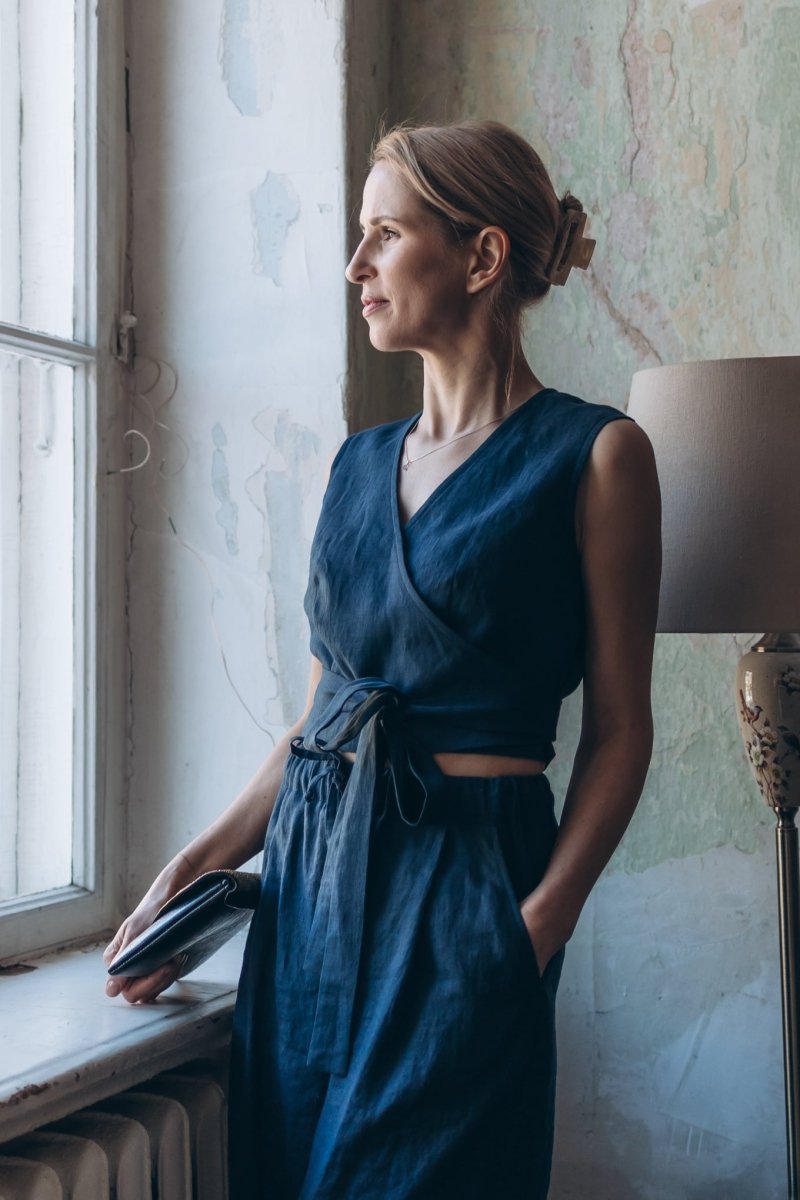 Leinen Wickeltop "Valerie" - The Baltic Shop