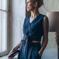 Leinen Wickeltop "Valerie" - The Baltic Shop