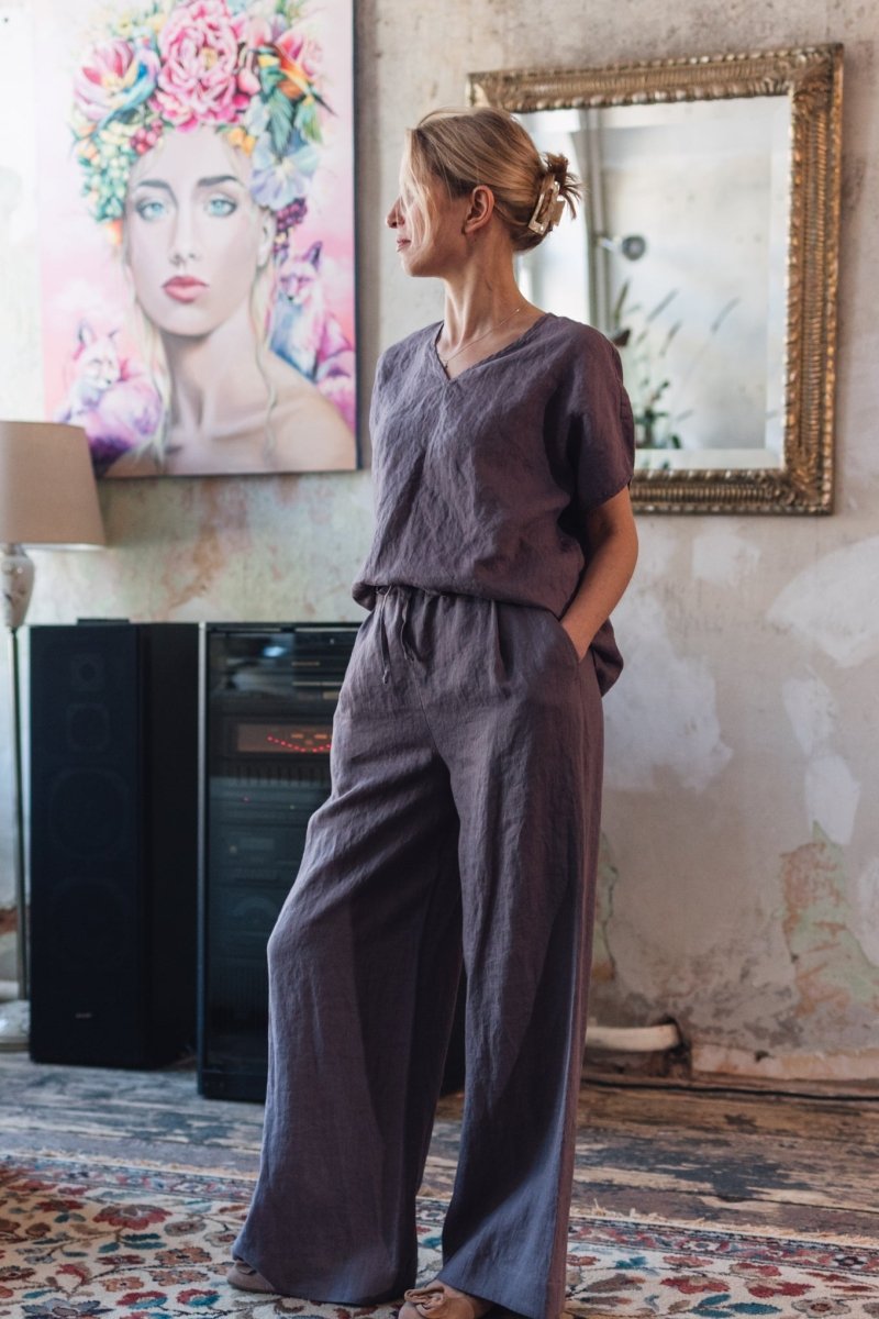 Leinenhose mit weiter Silhouette "Laima" - The Baltic Shop