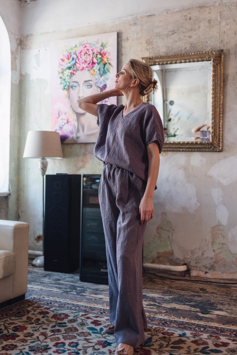 Leinenhose mit weiter Silhouette "Laima" - The Baltic Shop