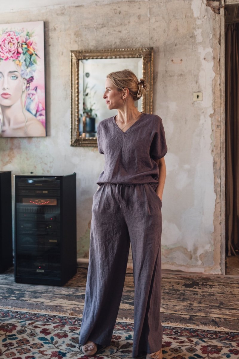 Leinenhose mit weiter Silhouette "Laima" - The Baltic Shop