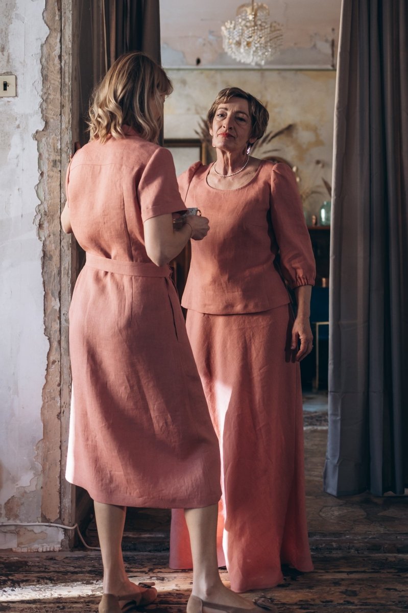 Leinenkleid mit kurze Ärmel "Una" - The Baltic Shop