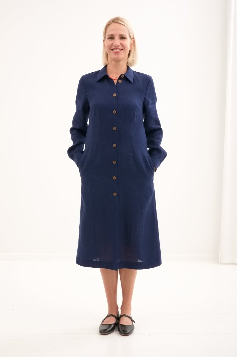 Leinenkleid mit lange Ärmel "Una" AW26 - The Baltic Shop