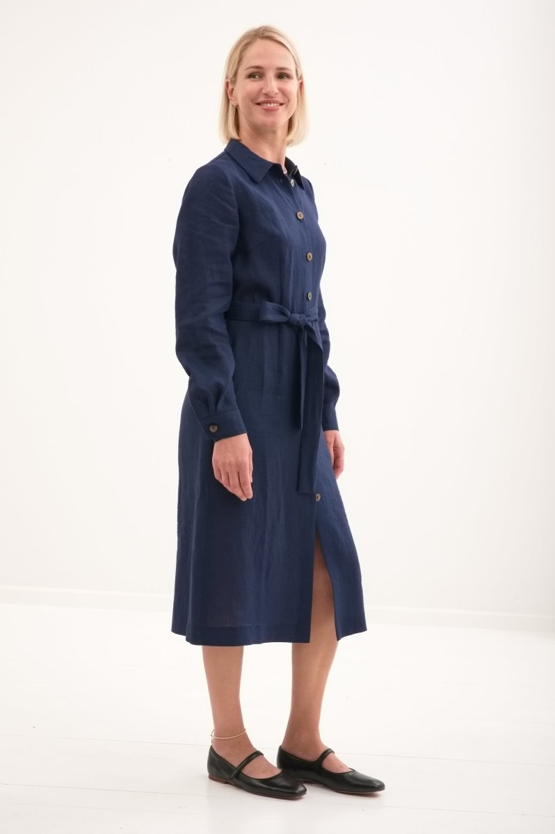 Leinenkleid mit lange Ärmel "Una" AW26 - The Baltic Shop