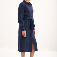 Leinenkleid mit lange Ärmel "Una" AW26 - The Baltic Shop