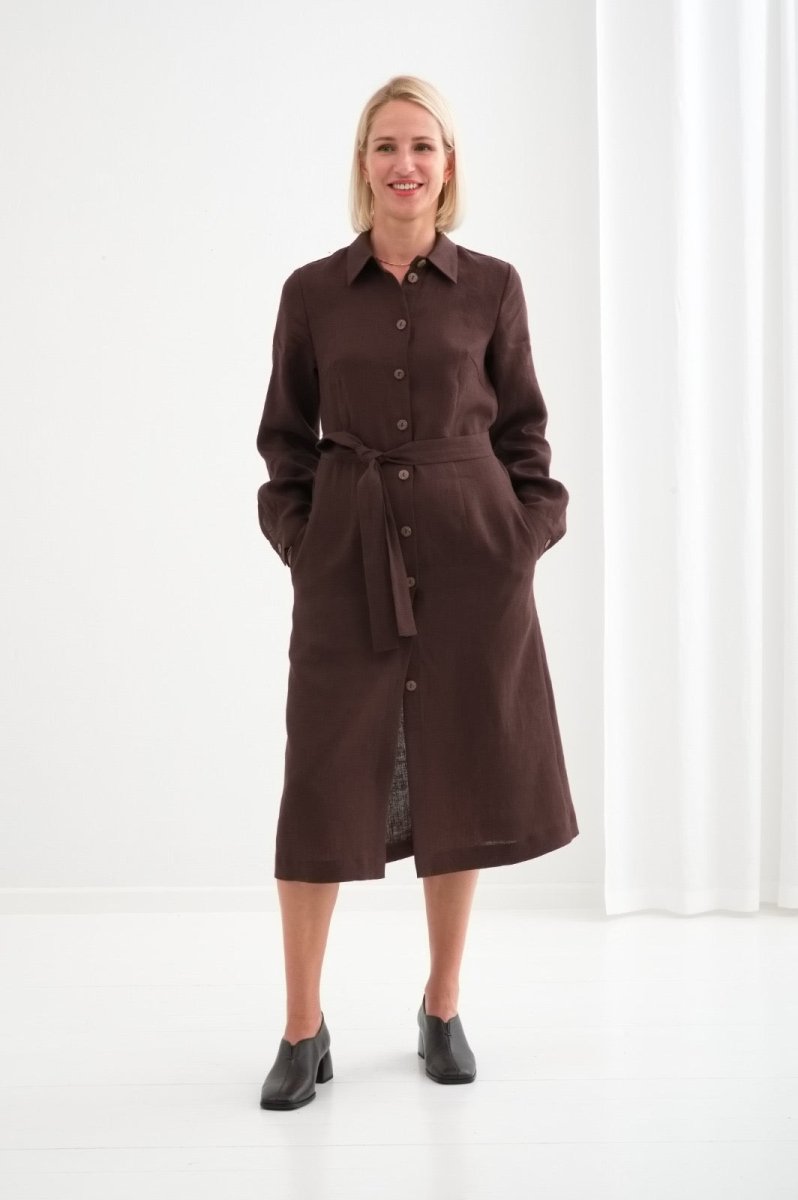 Leinenkleid mit lange Ärmel "Una" AW26 - The Baltic Shop