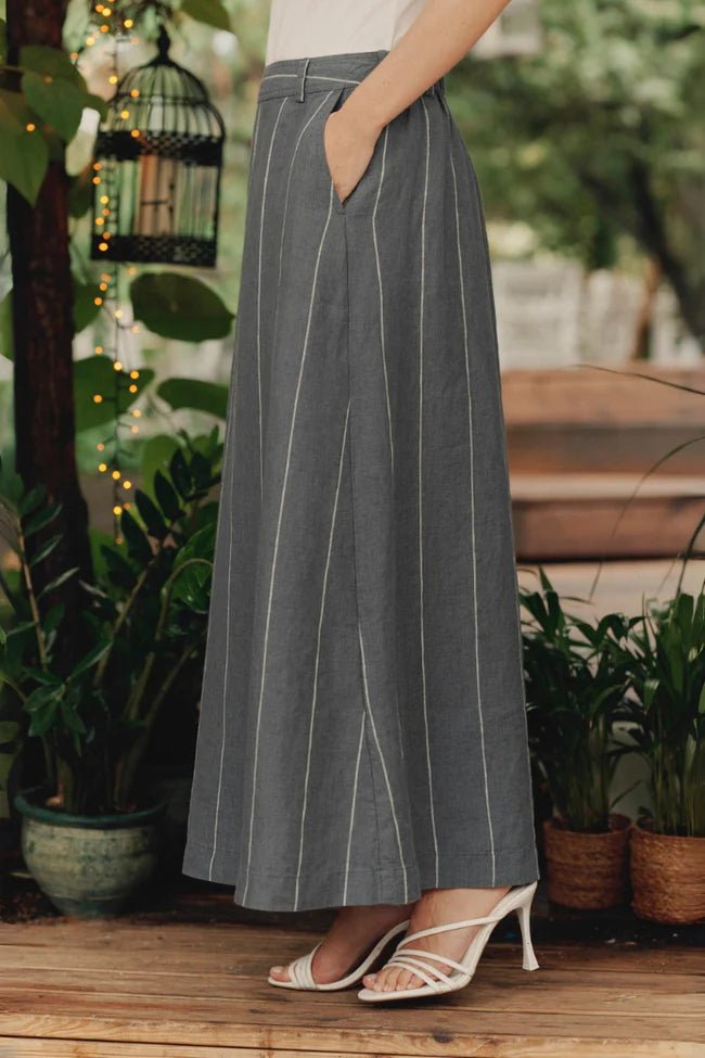 Leinenrock Jasmine in Grau - The Baltic Shop