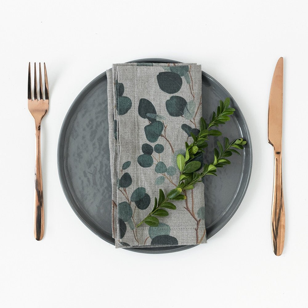 Leinenservietten 2er Set - Eucalyptus - The Baltic Shop