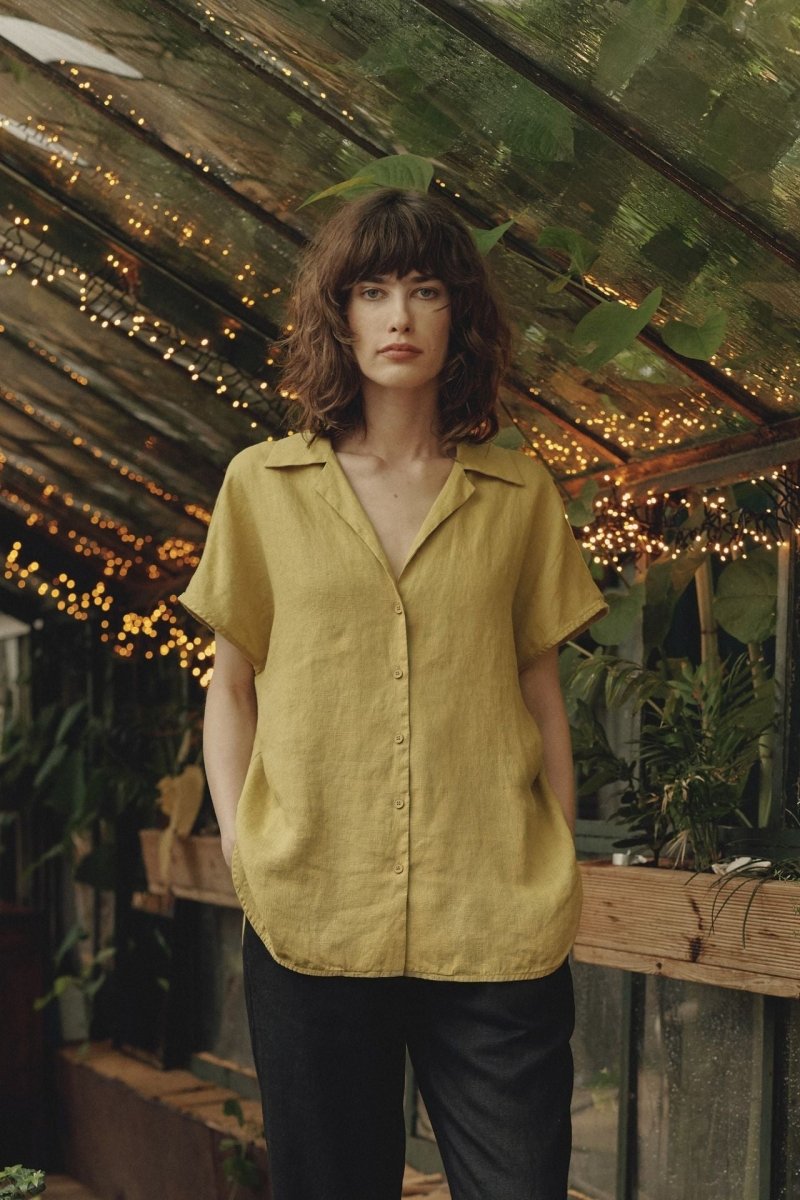 Leinenshirt Melody in Currygelb - The Baltic Shop