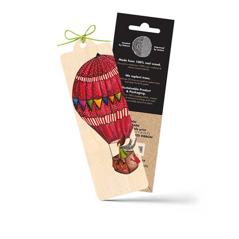 Lesezeichen aus Holz - Luftballon - The Baltic Shop