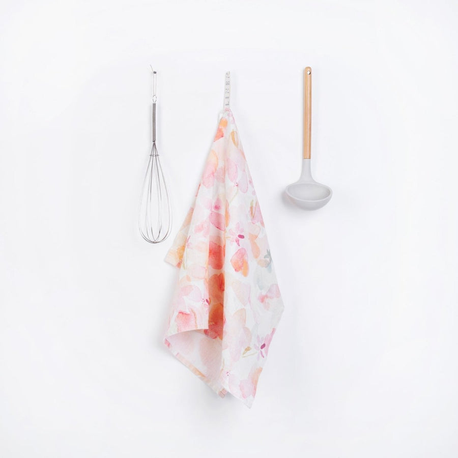 Linen Tales Geschirrtuch aus Leinen mit Blumenmuster - The Baltic Shop