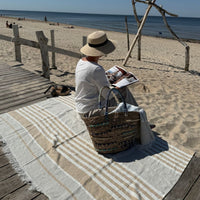 Linen Tales gestreifte Leinendecke, in 2 Farben - The Baltic Shop