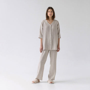 Linen Tales Loungewear Set aus meliertem Leinen - The Baltic Shop