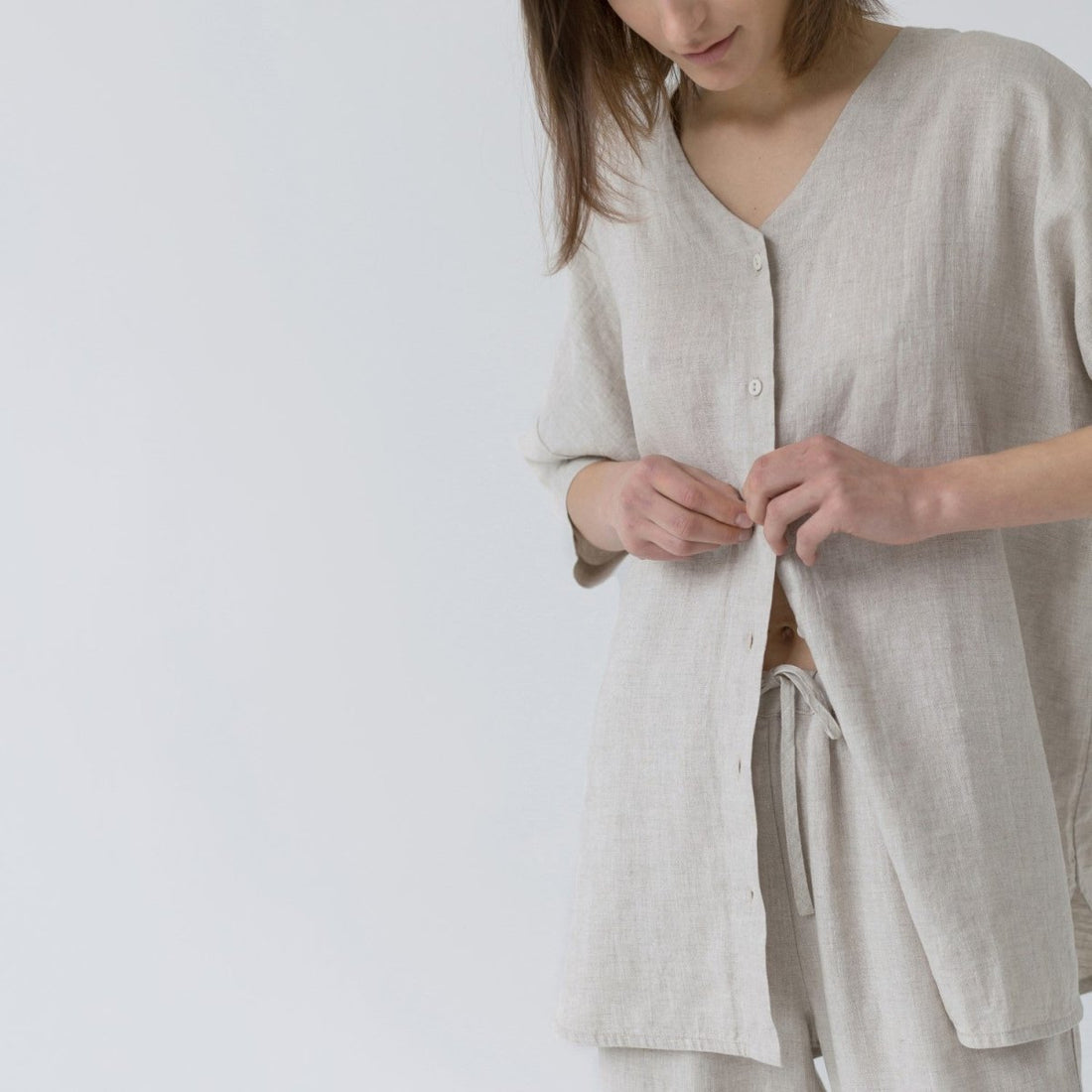 Linen Tales Loungewear Set aus meliertem Leinen - The Baltic Shop