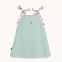 Mädchen A - Linien Leinenkleid mit Stickerei - The Baltic Shop