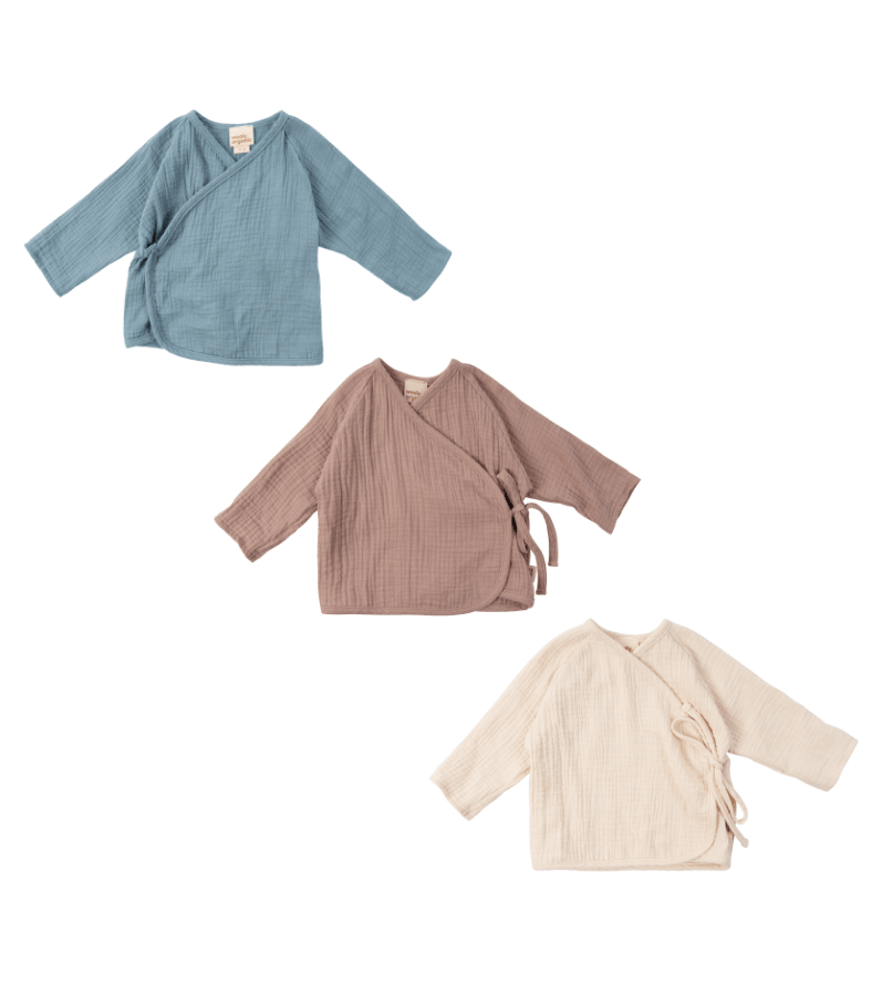 Musselin Wrap Jacke aus Bio Baumwolle in 3 Farben - The Baltic Shop