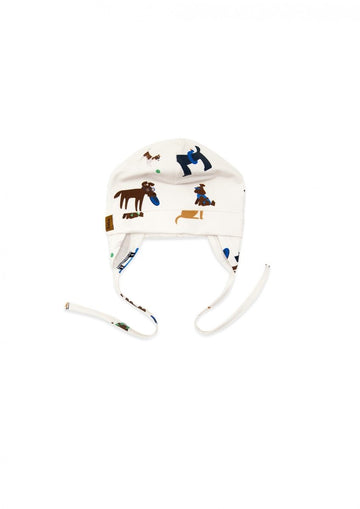 Mütze mit Ohren in gebrochenem Weiß mit Hundeaufdruck - The Baltic Shop