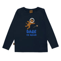 Oberteil in Marineblau mit Aufdruck „Dare To Dream“ - The Baltic Shop