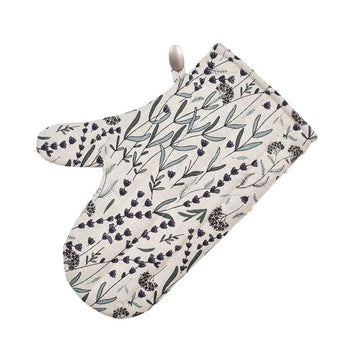 Ofenhandschuh aus Leinen mit Lavendelmotiv - The Baltic Shop
