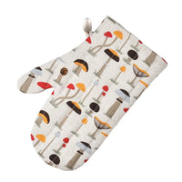 Ofenhandschuh aus Leinen mit Pilze Motiv - The Baltic Shop