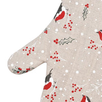 Ofenhandschuh aus Leinen mit Weihnachtlichen Motiv - The Baltic Shop