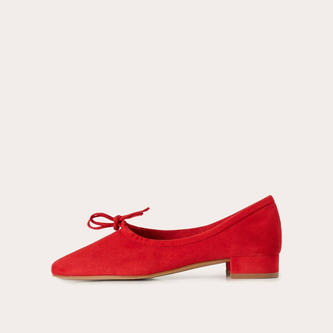 Pina Heels, rotes Veloursleder - The Baltic Shop