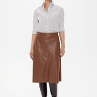 Rock 'TOSCANA' | A - Linie aus Kunstleder in Mandel - The Baltic Shop