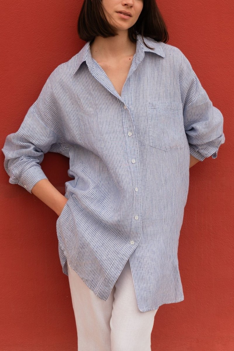 Rondo Hemd in Blau gestreift - The Baltic Shop