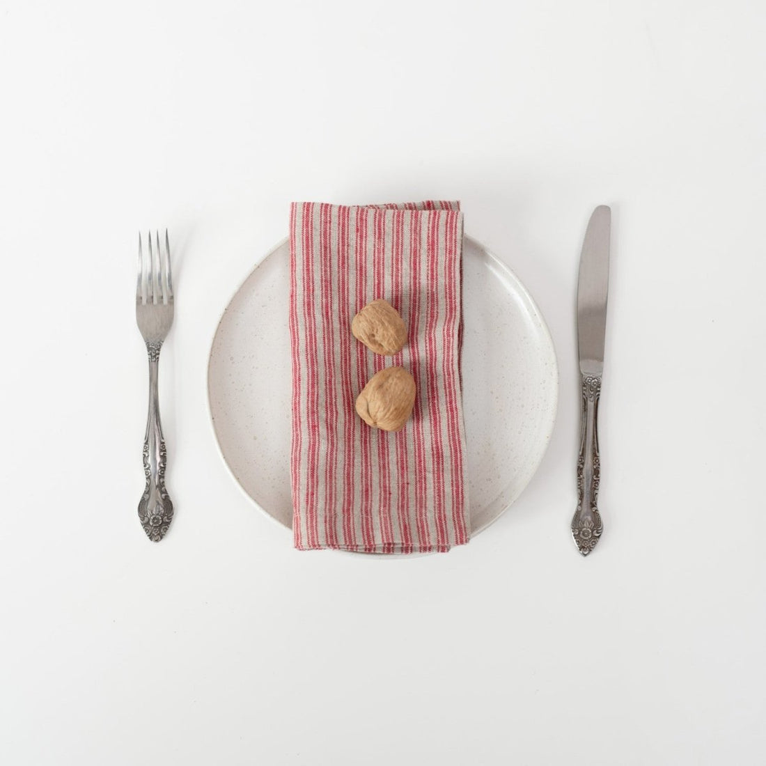 Rot gestreifte Leinenservietten, 2er Set – The Baltic Shop