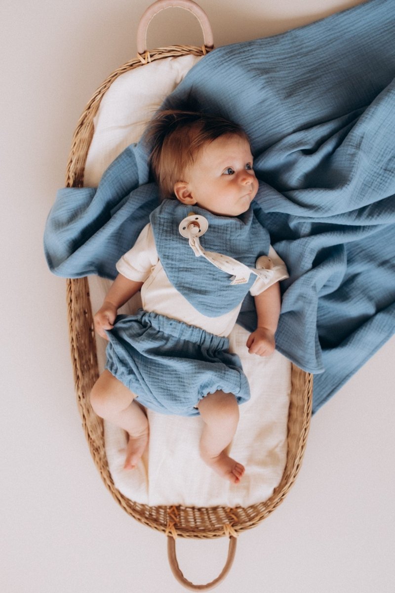 Schnuller Clip aus Musselin in 5 Farben - The Baltic Shop