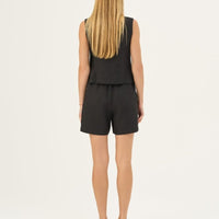 Schwarzes Gilet aus Leinen - The Baltic Shop