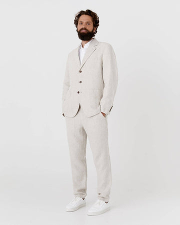 Schwere Herren - Leinenhose in Naturmelange - The Baltic Shop