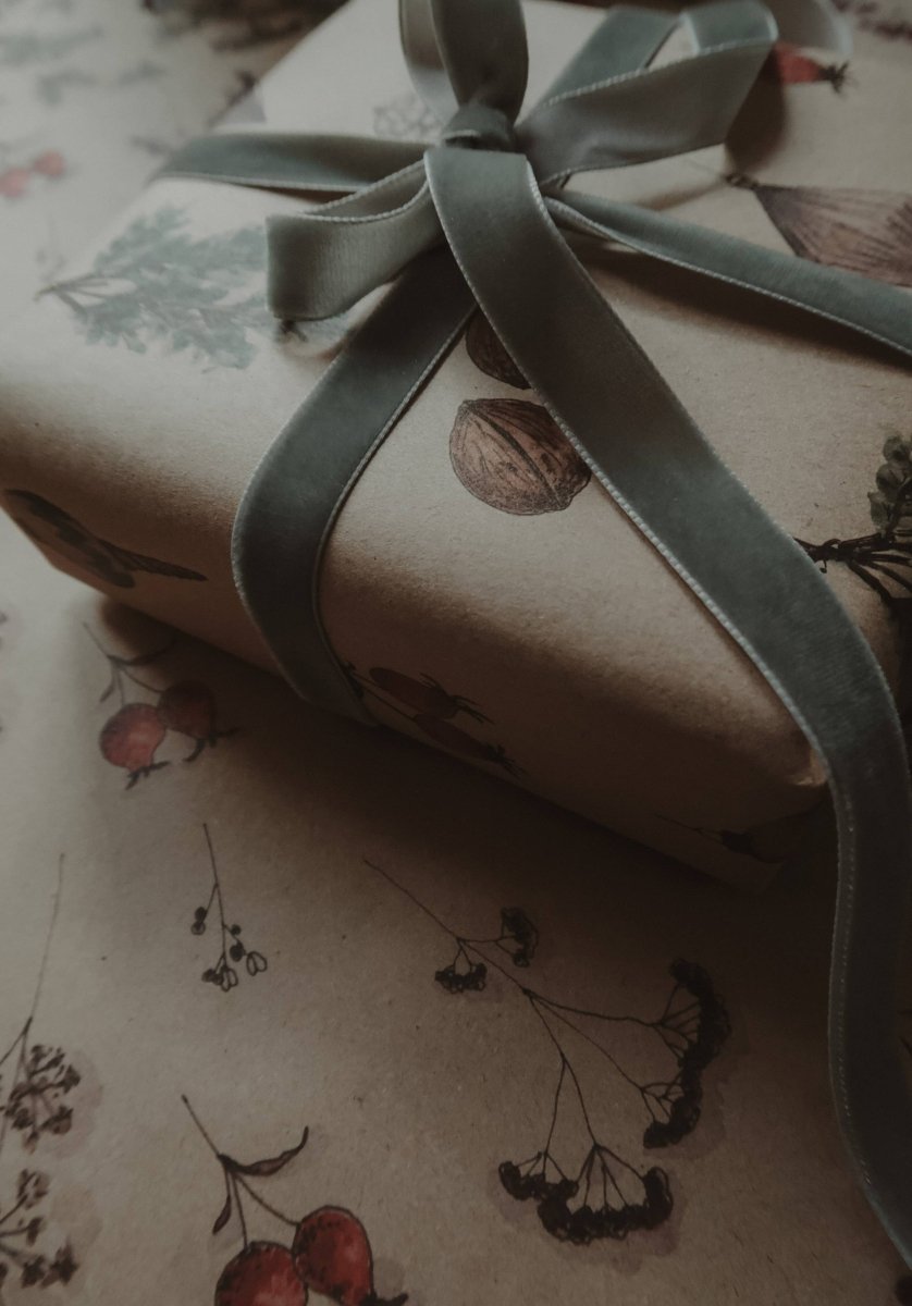 Set aus 3 Stück Weihnachtsdekorationen, Kraft - Geschenkpapier - The Baltic Shop