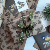 Set mit 3 Stück Tit Bird Kraft - Geschenkpapier - The Baltic Shop