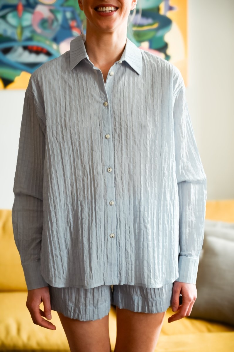Shorts aus Baumwolle in Himmelblau - The Baltic Shop