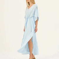 Sol Kleid in baby blau – Luftige Eleganz aus Leinen - The Baltic Shop