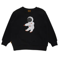 Sweatschirt in Schwarz mit Astronaut - The Baltic Shop