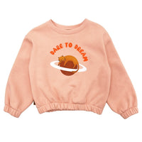 Sweatshirt in Rosa mit Aufdruck „Dare To Dream“ - The Baltic Shop