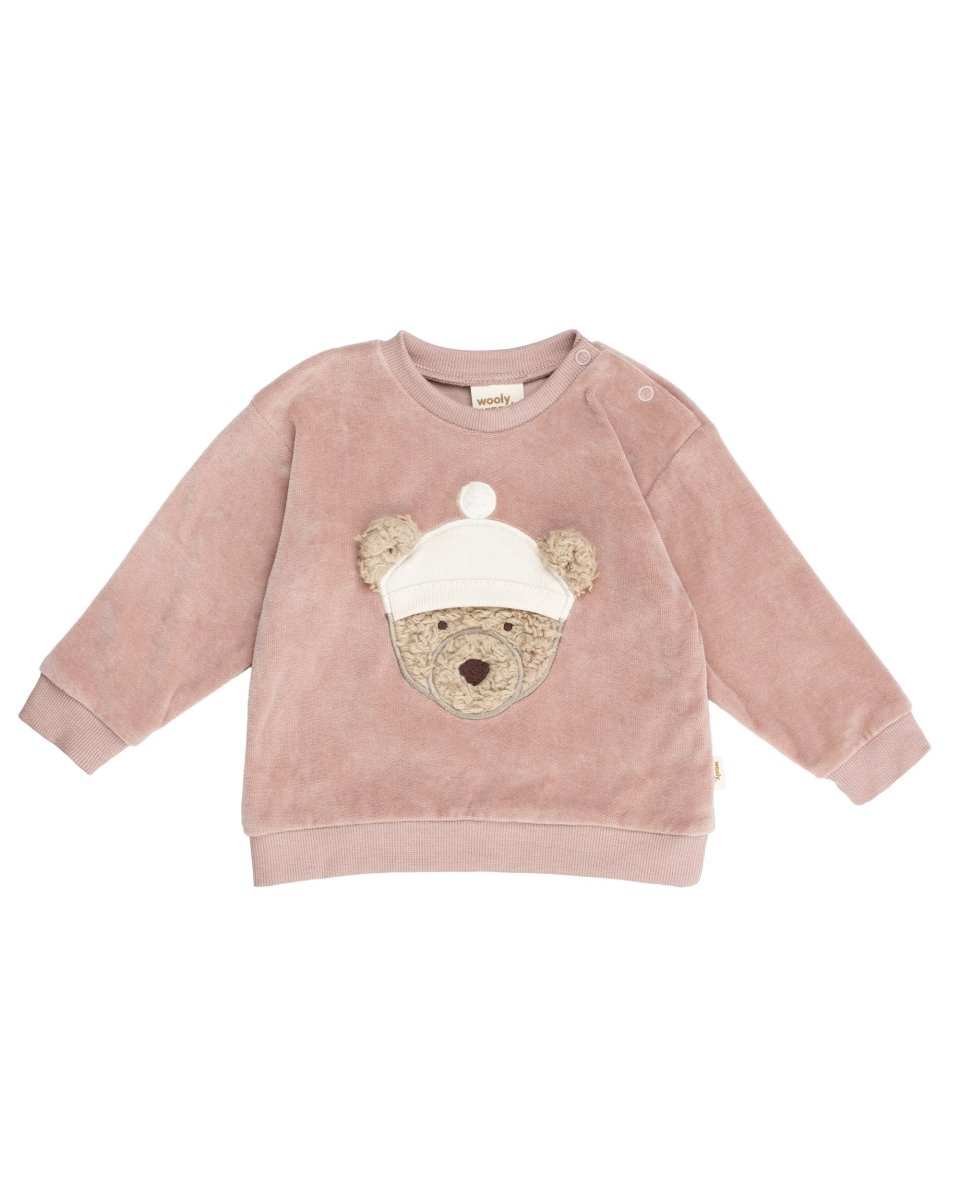 Teddy-Pullover aus Bio-Baumwollvelours - The Baltic Shop