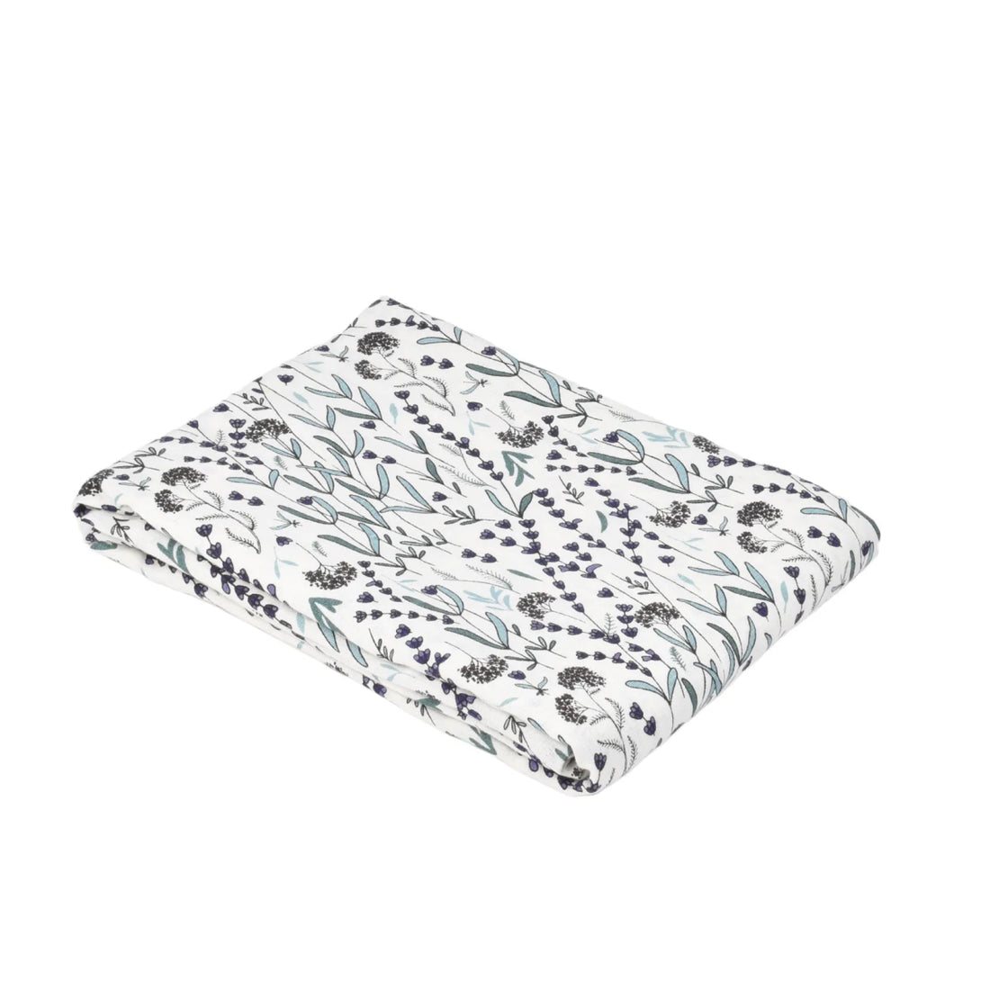 Tischdecke aus weißen Leinen mit Lavendel Motiv - The Baltic Shop