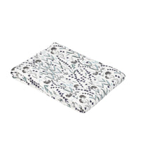 Tischdecke aus weißen Leinen mit Lavendel Motiv - The Baltic Shop