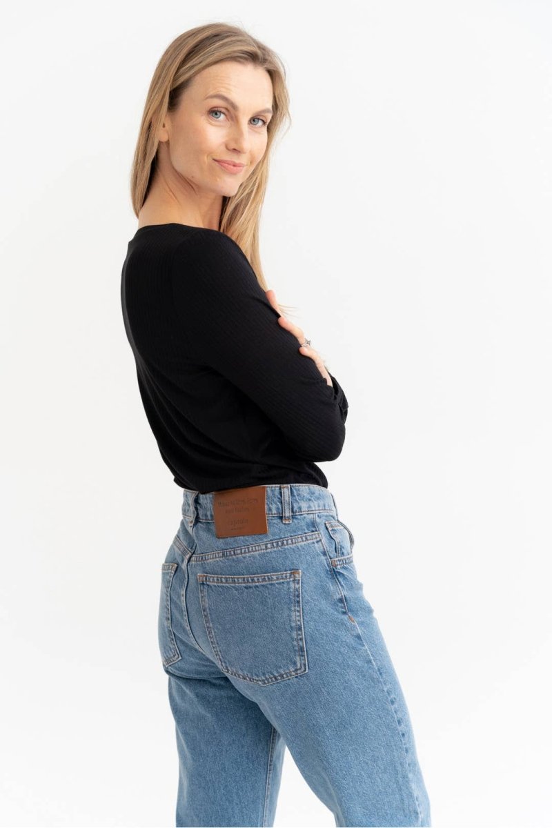Top 'ELBA' | weicher Bambusstoff in schwarz - The Baltic Shop