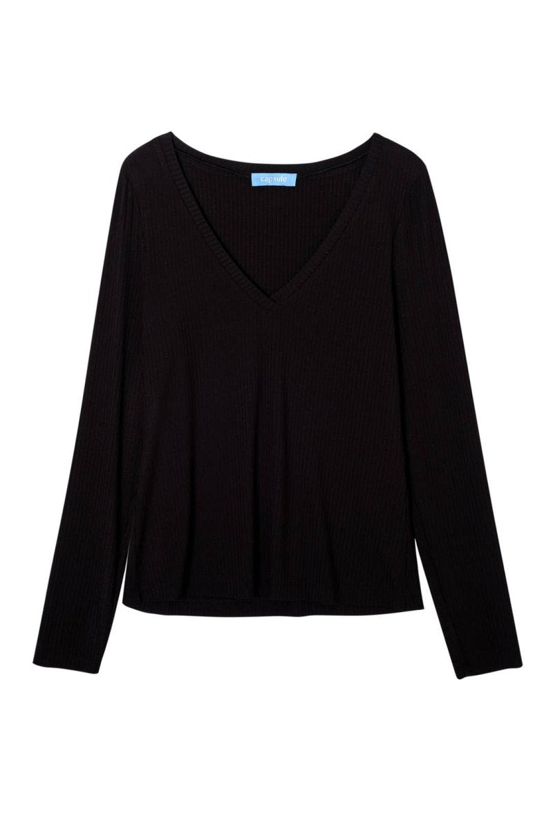 Top 'ELBA' | weicher Bambusstoff in schwarz - The Baltic Shop