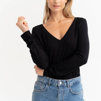 Top 'ELBA' | weicher Bambusstoff in schwarz - The Baltic Shop