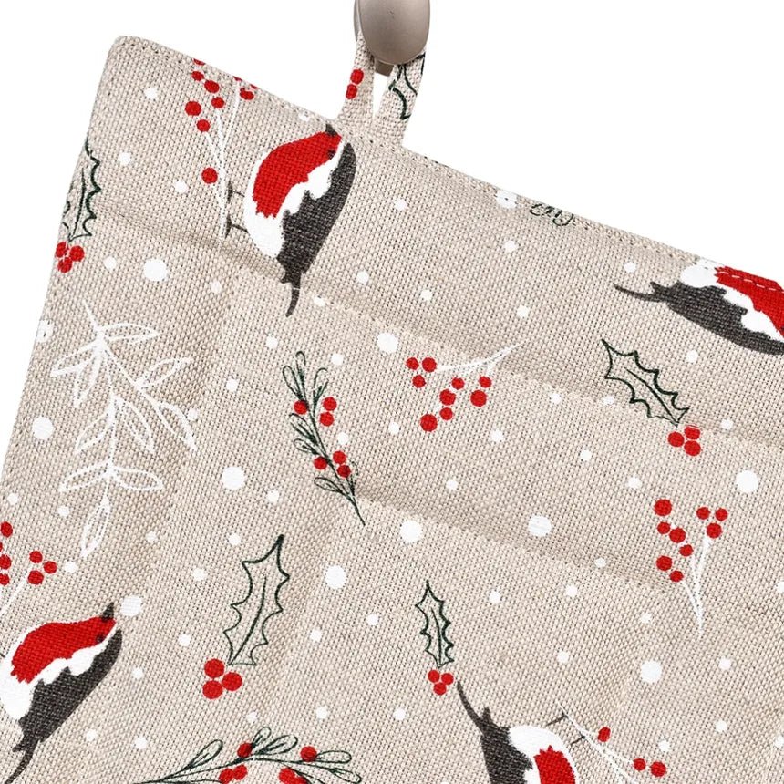 Topfuntersetzer aus Leinen mit Weihnachtlichen Motiv - The Baltic Shop