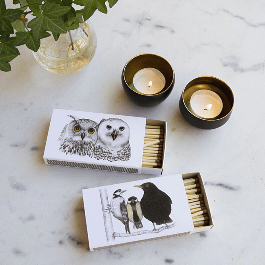 Uhu und Eule - Streichholzschachtel - The Baltic Shop