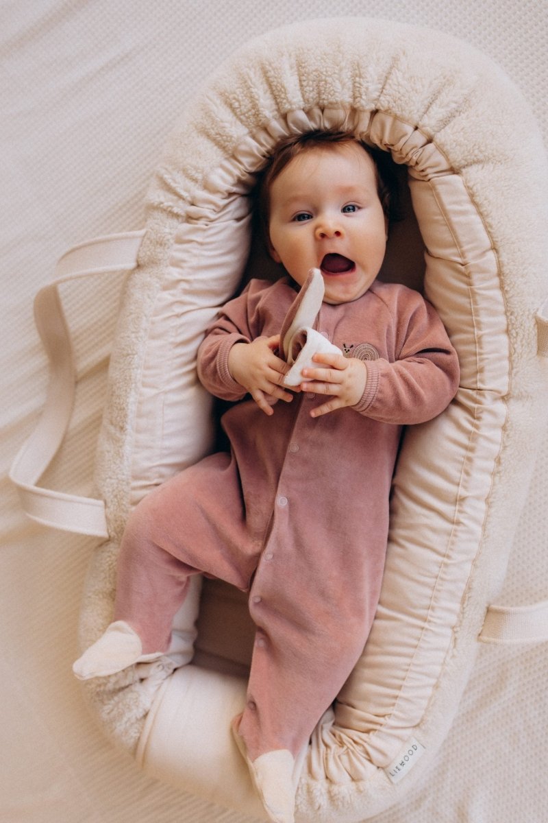 Velours-Schlafanzug Baby mit Füßchen | Bio-Baumwolle - The Baltic Shop