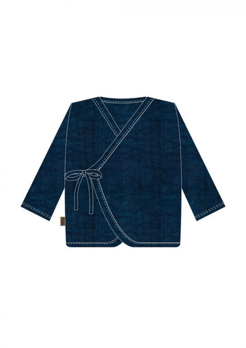 Wickeljacke aus Navy Musselin für Babies - The Baltic Shop