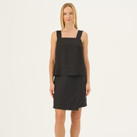 Wickelrock aus Leinen in Schwarz - The Baltic Shop